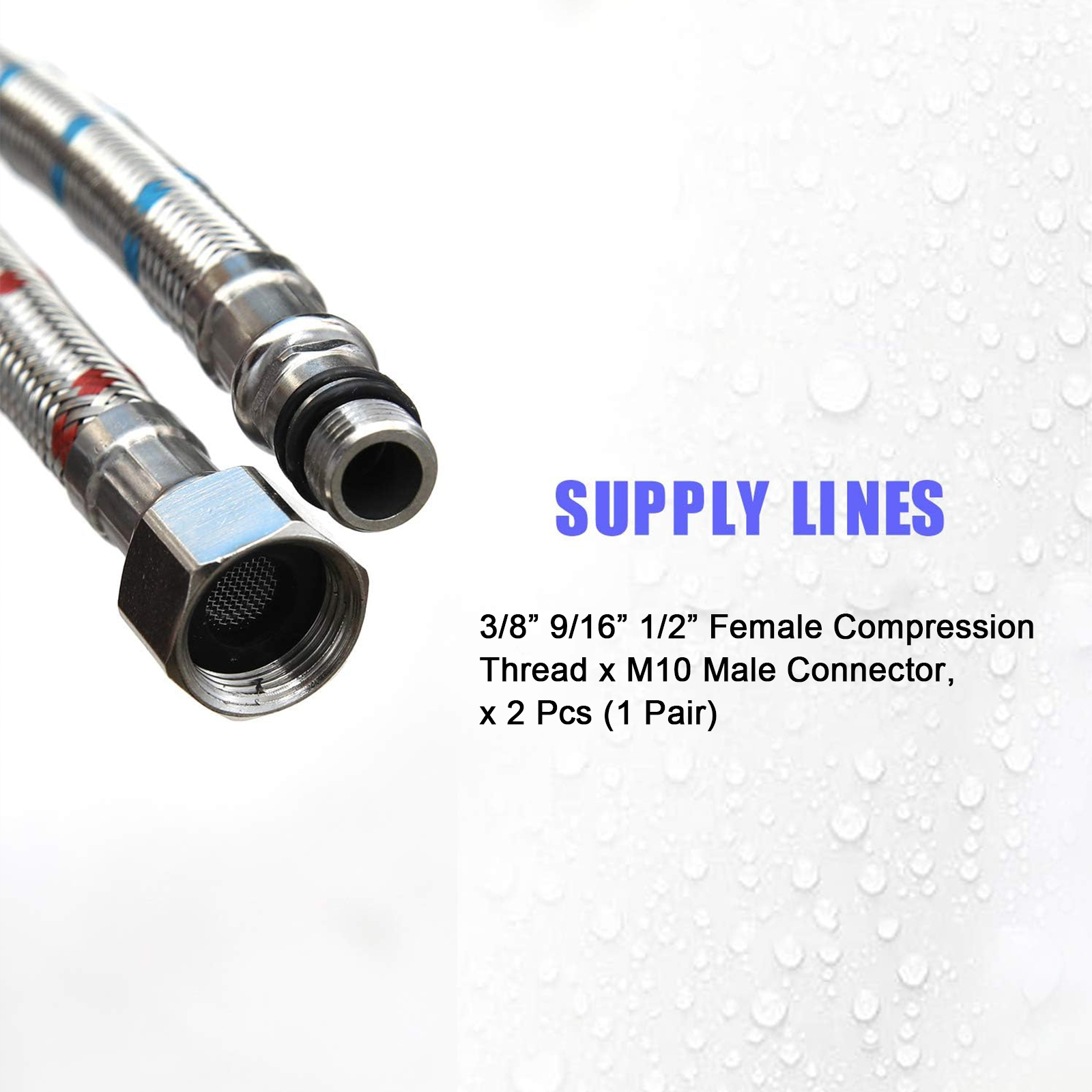 2 Piece 24-Inch Long Faucet Co - Flexible Hose Braided บทวิจารณ์และราคา