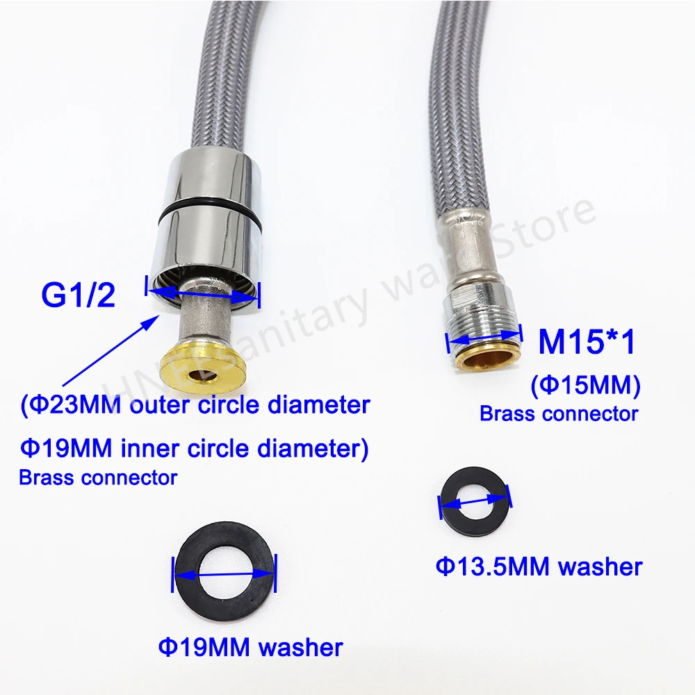 50cm/60cm/85cm/150cm F1/2 M15* - Flexible Hose Braided บทวิจารณ์และราคา