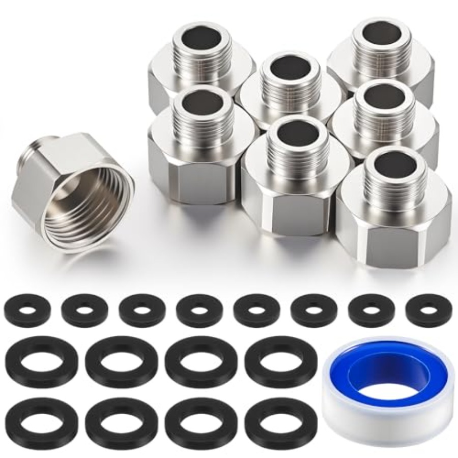 8 Pcs Brass Water Line Adapter - Compression Fitting Brass บทวิจารณ์และราคา